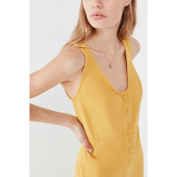 NWT UO Mustard Button Front Jumpsuit - Picture 4 of 5